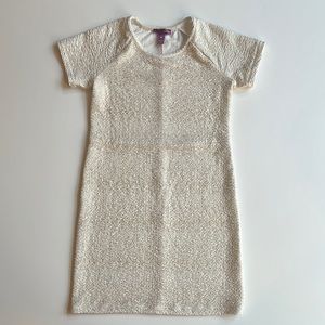 Aqua girls size L dress in stretchy white/cream color with flecks of gold
